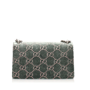 Blue Green Small GG Velvet Dionysus Shoulder Bag