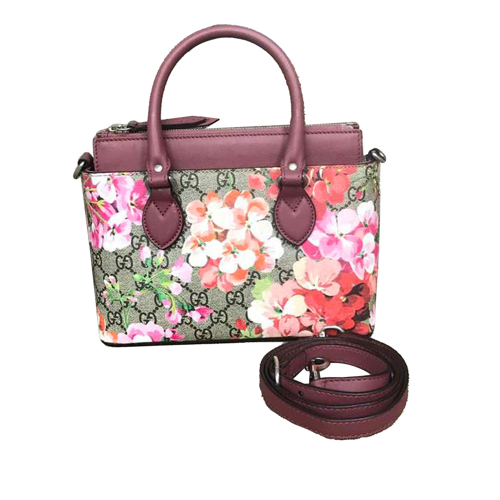 Small GG Blooms Satchel Brown