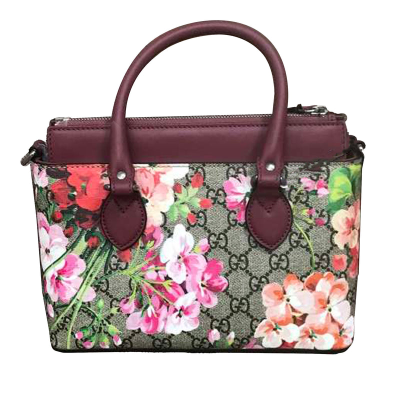 Small GG Blooms Satchel Brown