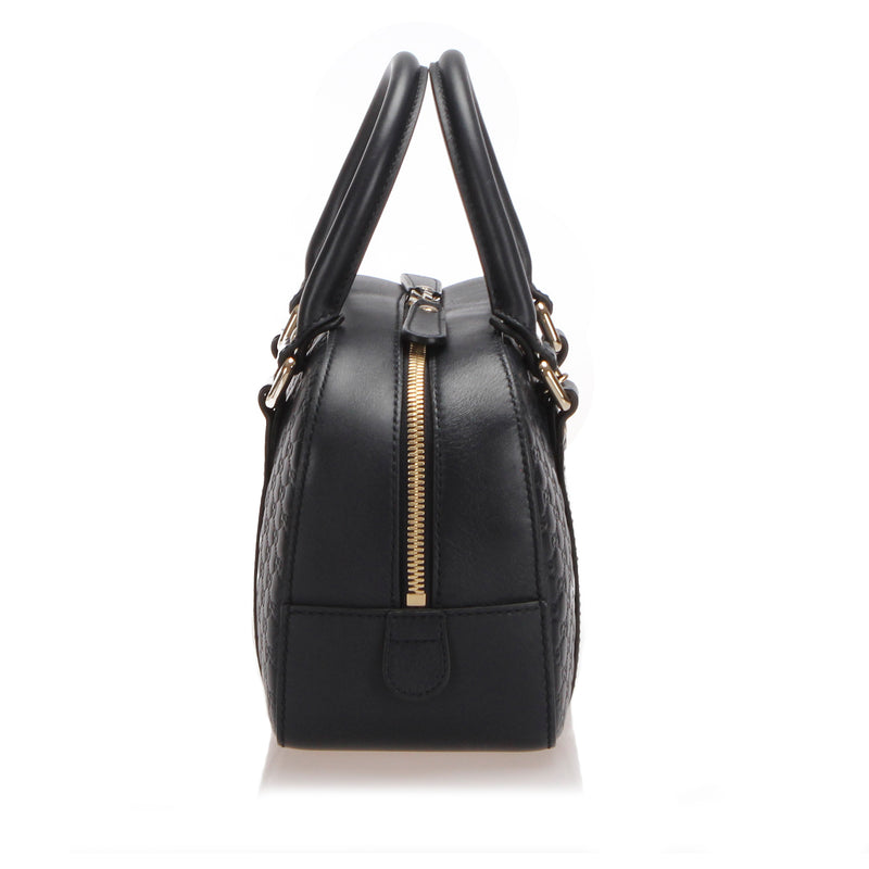 Microguccissima Satchel in Black with GHW