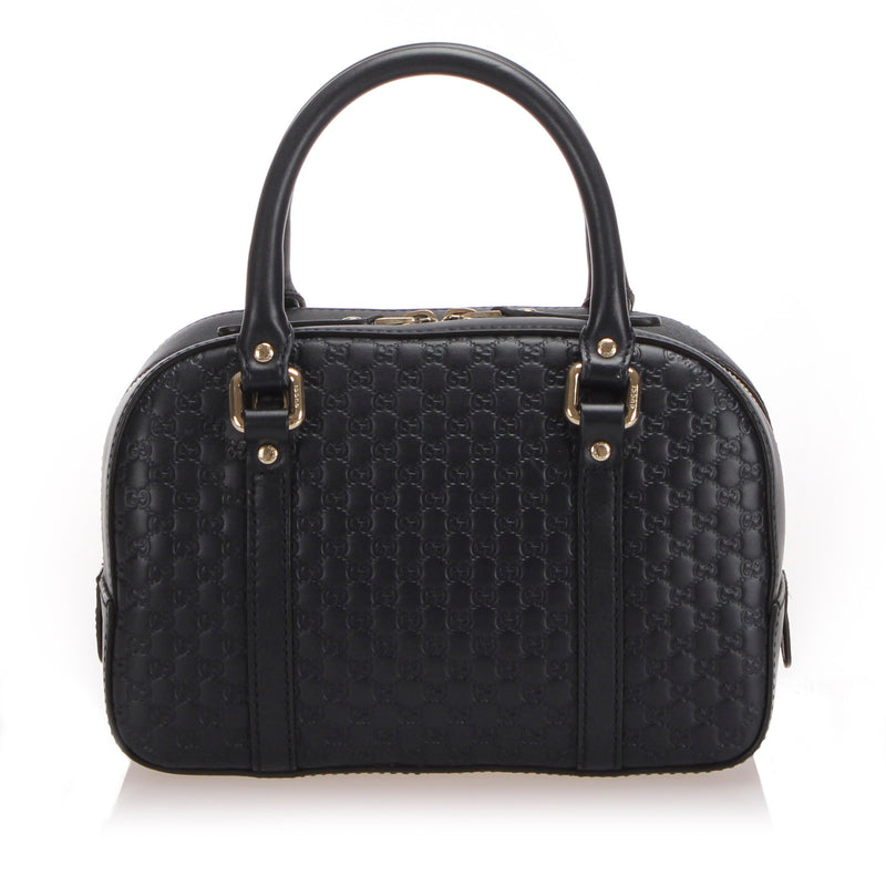 Microguccissima Satchel in Black with GHW