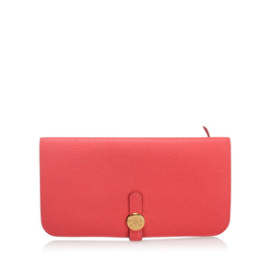Clemence Dogon Long Wallet Red GHW