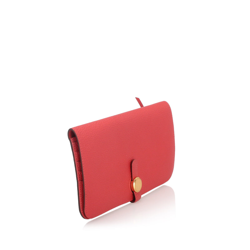 Clemence Dogon Long Wallet Red GHW