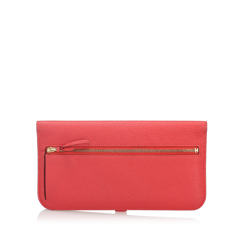 Clemence Dogon Long Wallet Red GHW