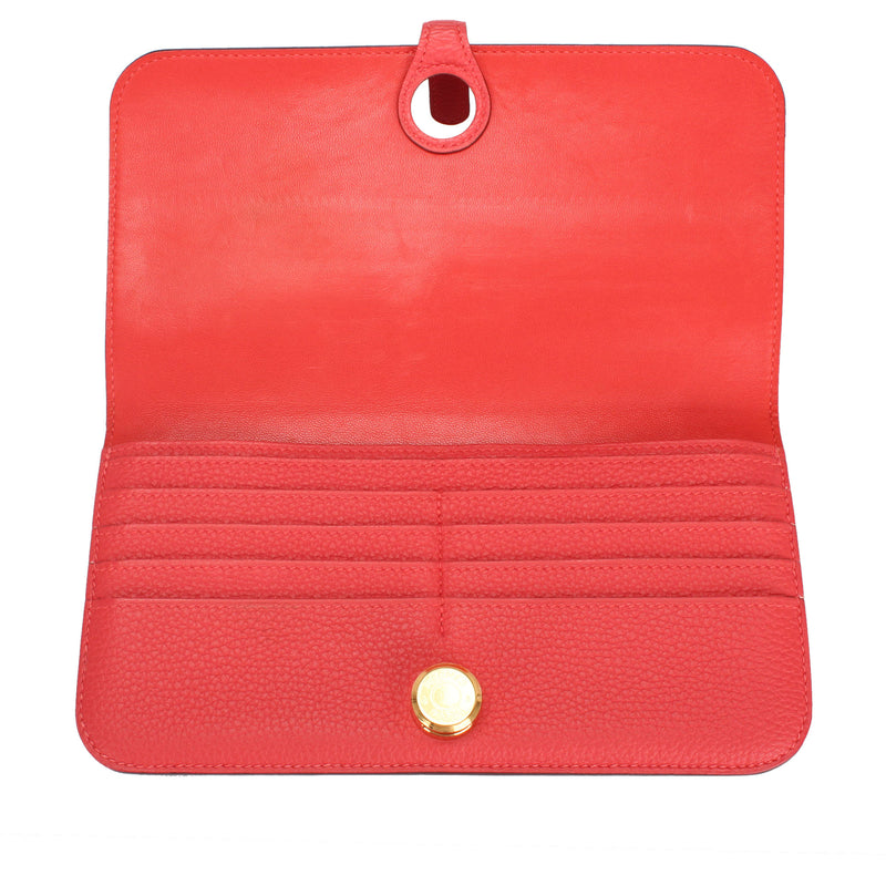 Clemence Dogon Long Wallet Red GHW