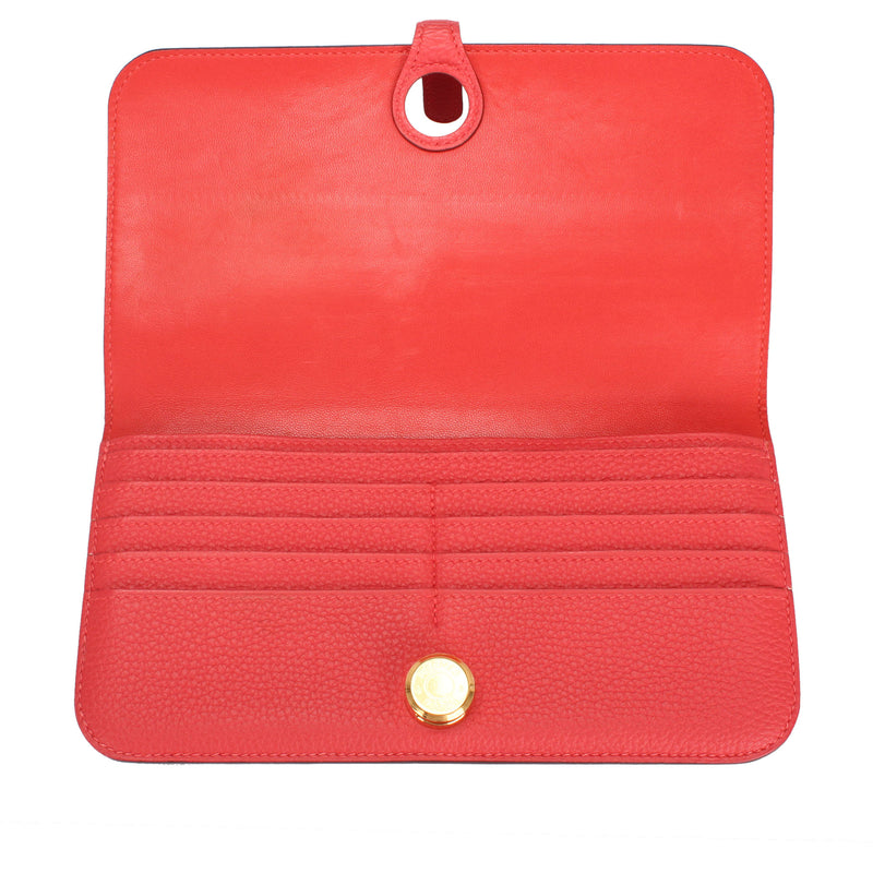 Clemence Dogon Long Wallet Red GHW