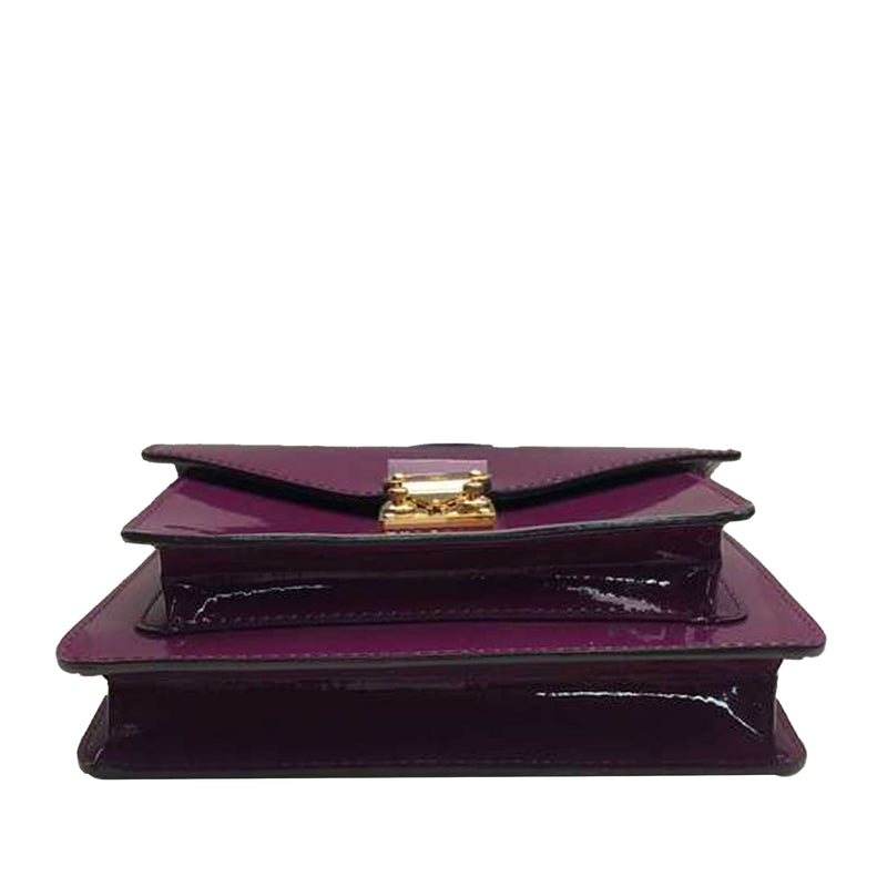 Purple Monceau Vernis BB Leather Satchel