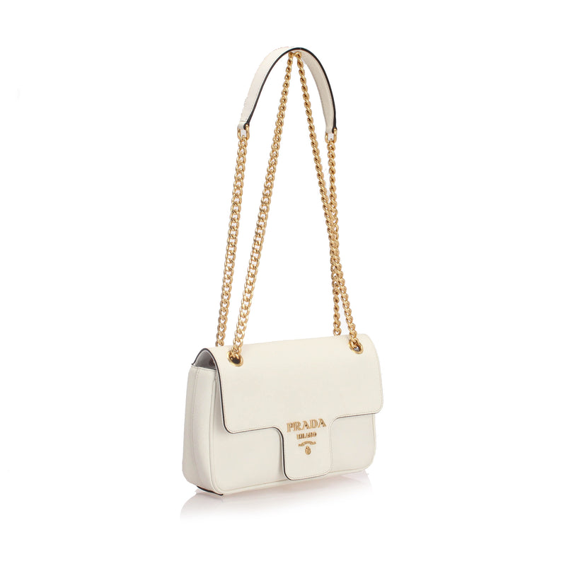 Prada Saffiano Pattina Crossbody Bag - Neutrals Crossbody Bags, Handbags -  PRA414937