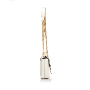 Saffiano Pattina Crossbody Bag White GHW