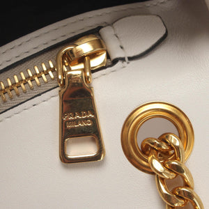 Saffiano Pattina Crossbody Bag White GHW