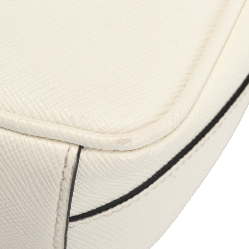 Prada White Saffiano Pattina Crossbody Bag Leather, 47% OFF