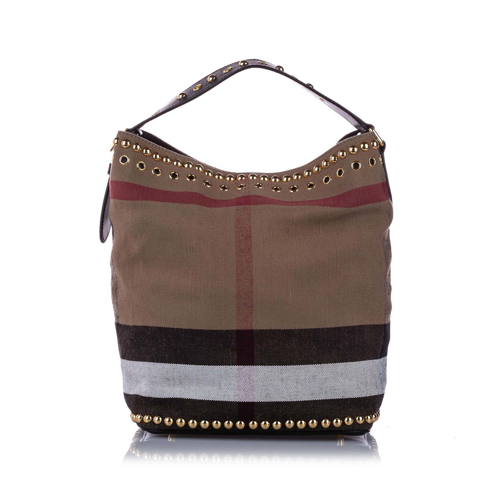 Burberry Big Check Canvas Bucket Bag Brown