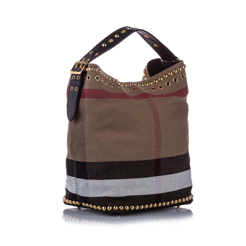 Burberry Big Check Canvas Bucket Bag Brown