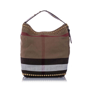 Burberry Big Check Canvas Bucket Bag Brown