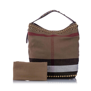 Burberry Big Check Canvas Bucket Bag Brown