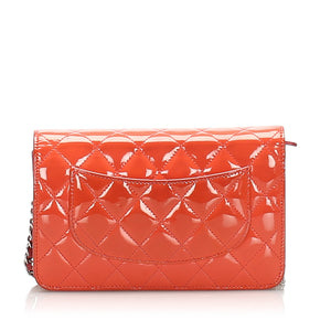 CC Timeless Patent Leather Wallet on Chain Red