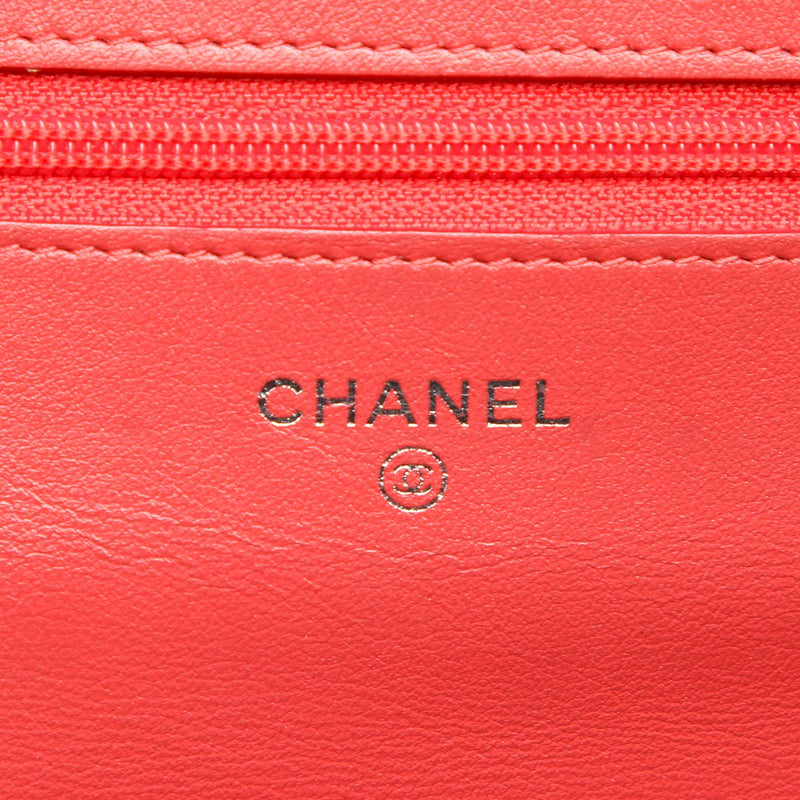 CC Timeless Patent Leather Wallet on Chain Red