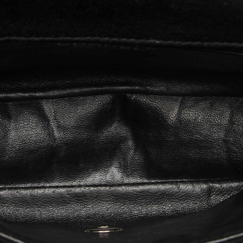 Medium Chevron Jersey Chain Flap Bag Black