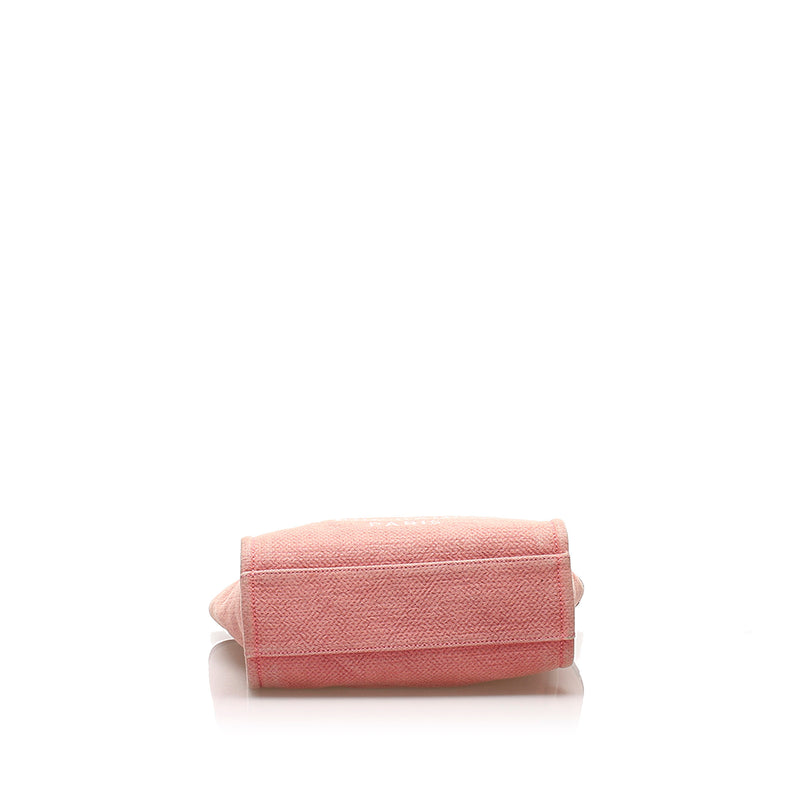 Chanel Deauville Canvas Tote Bag Pink