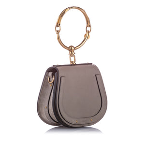 Nile Leather Crossbody Bag Gray