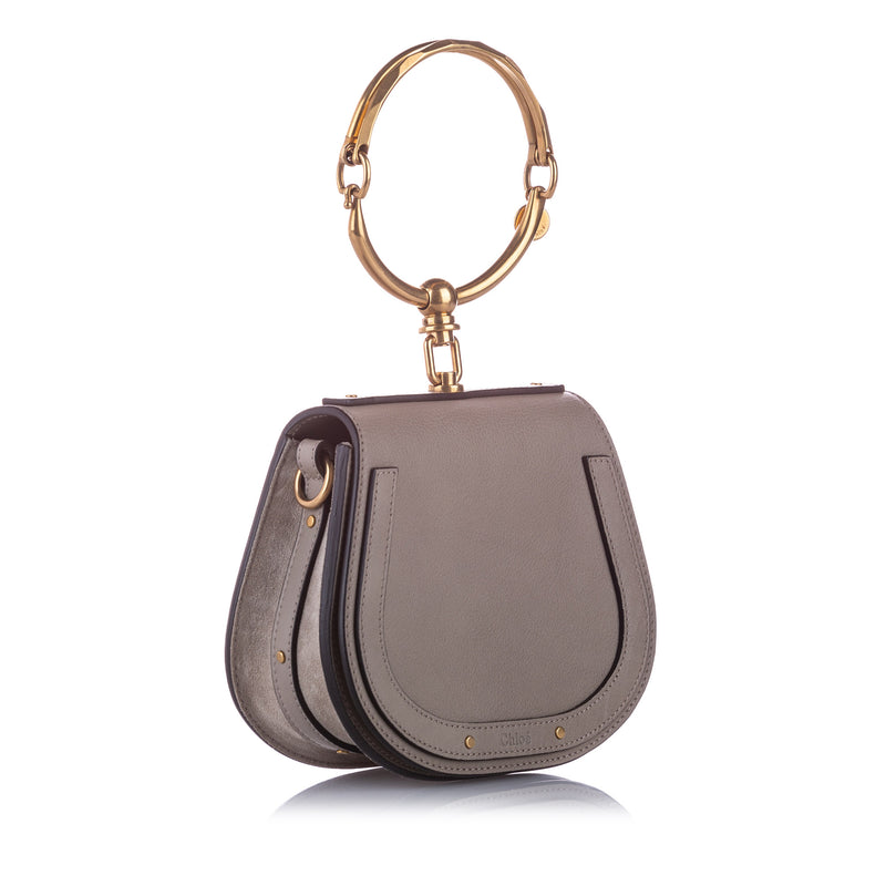 Nile Leather Crossbody Bag Gray