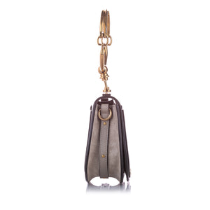 Nile Leather Crossbody Bag Gray