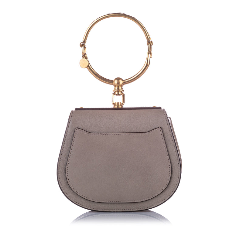 Nile Leather Crossbody Bag Gray
