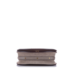 Nile Leather Crossbody Bag Gray