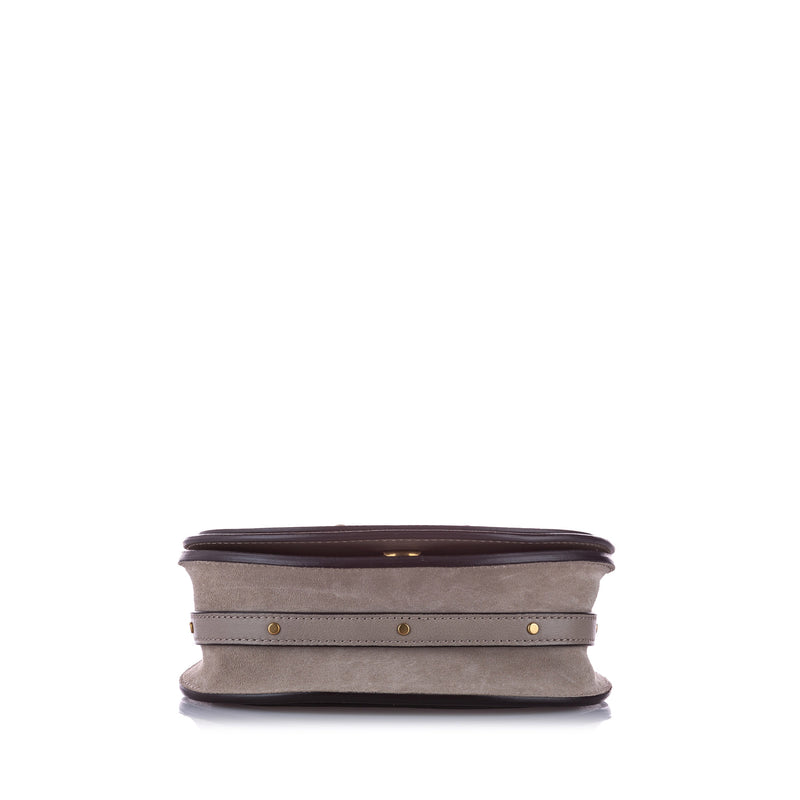 Nile Leather Crossbody Bag Gray