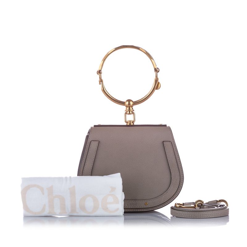 Nile Leather Crossbody Bag Gray