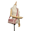 Oblique Canvas Crossbody Bag Red and White SHW