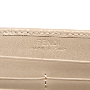 F is Fendi Leather Wallet on Chain Gray
