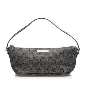 GG Canvas Boat Baguette Black SHW