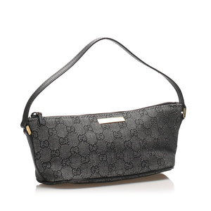 GG Canvas Boat Baguette Black SHW