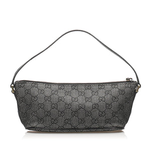 GG Canvas Boat Baguette Black SHW