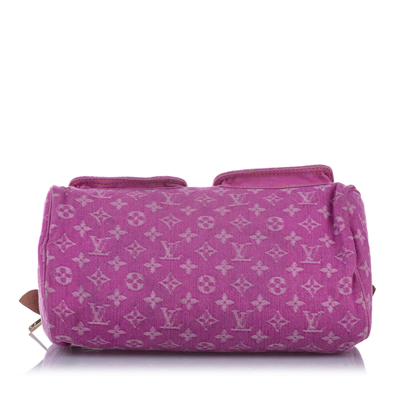 LOUIS VUITTON Neo Speedy Denim Monogram Satchel Bag Pink