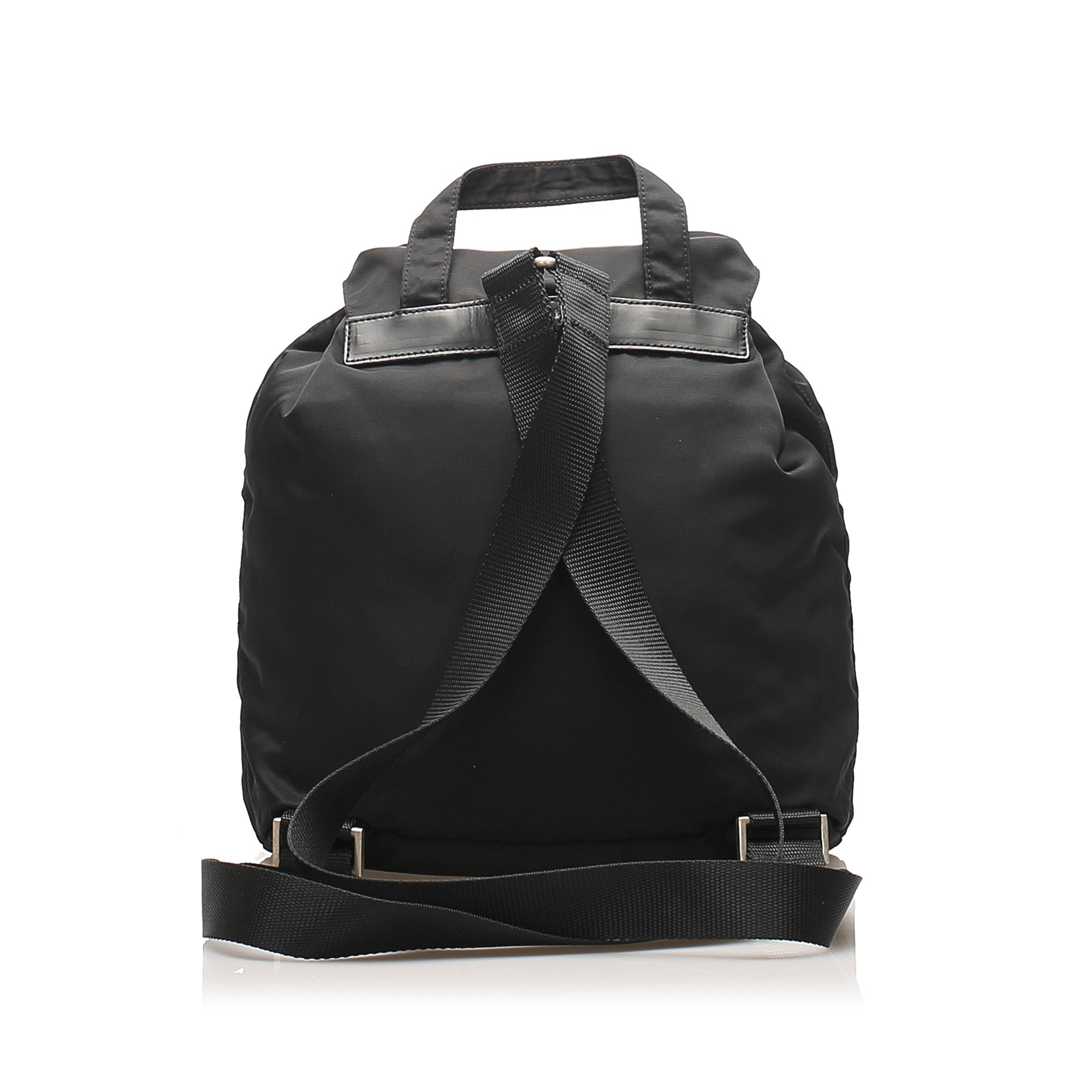 【関税込み】PRADA Backpacks Black Re-nylon And Saffiano Leather Backpack | PRADA