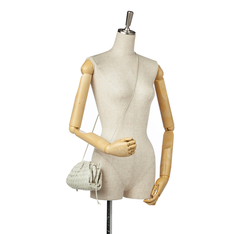 The Mini Pouch 20 Intrecciato Leather Crossbody bag White