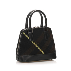 Plaid Wool Handbag Black