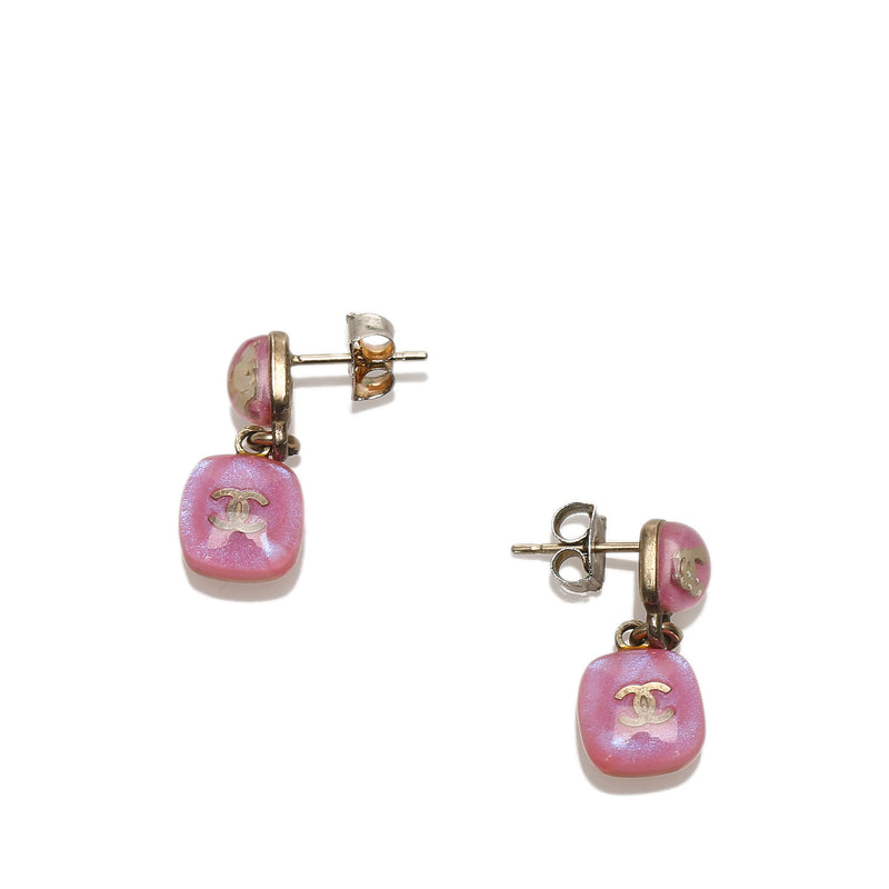 CHANEL CC STAR PINK RESIN EARRINGS – RDB