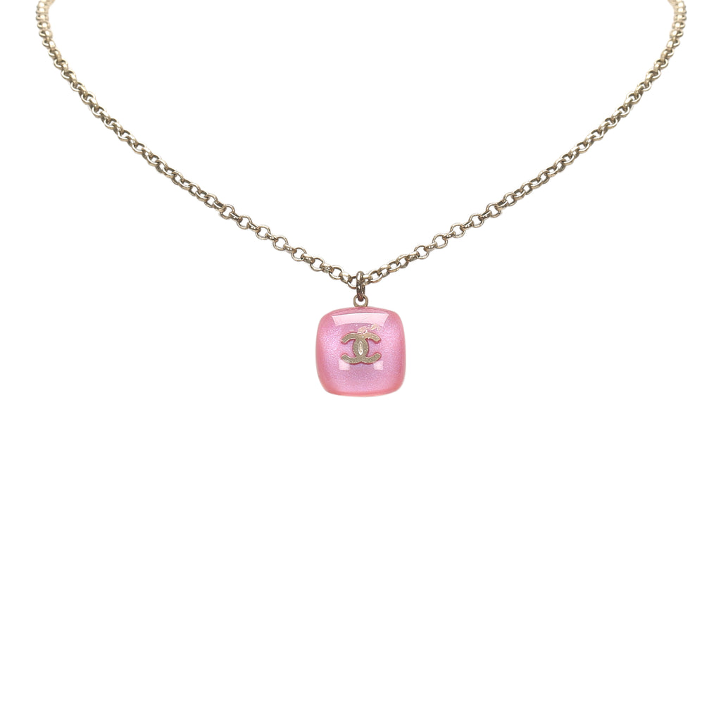 CC Pendant Necklace Pink