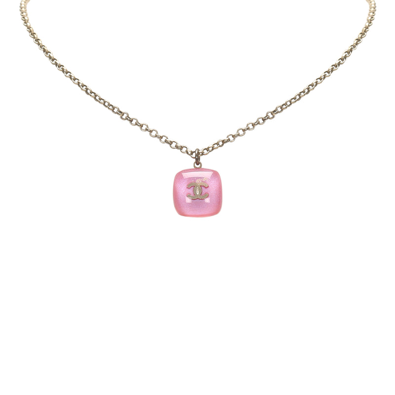 CC Pendant Necklace Pink