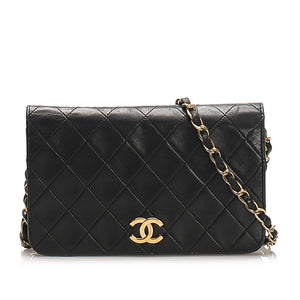 CC Timeless Lambskin Leather Flap Bag Black