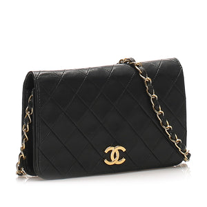 CC Timeless Lambskin Leather Flap Bag Black