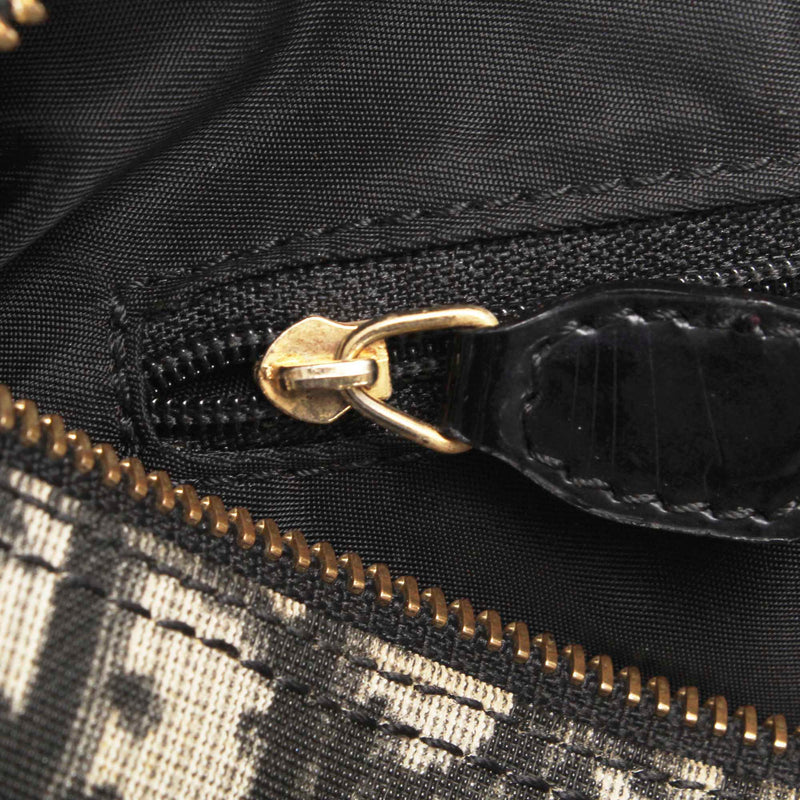 70s Christian Dior Black Oblique Boston Bag - Lucky Vintage