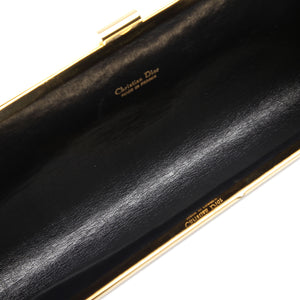 Oblique Canvas Clutch Bag Brown and Beige GHW