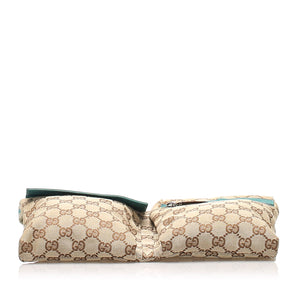 GG Canvas Belt Bag Beige and Blue SHW