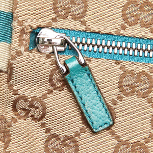 GG Canvas Belt Bag Beige and Blue SHW