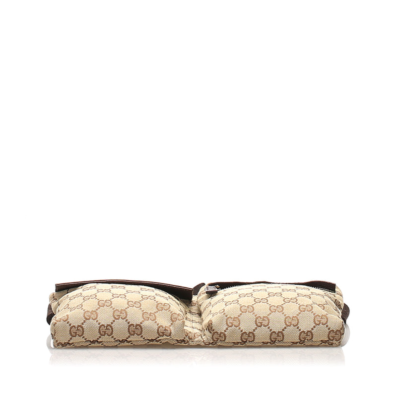 GG Canvas Belt Bag Beige and Dark Brown SHW