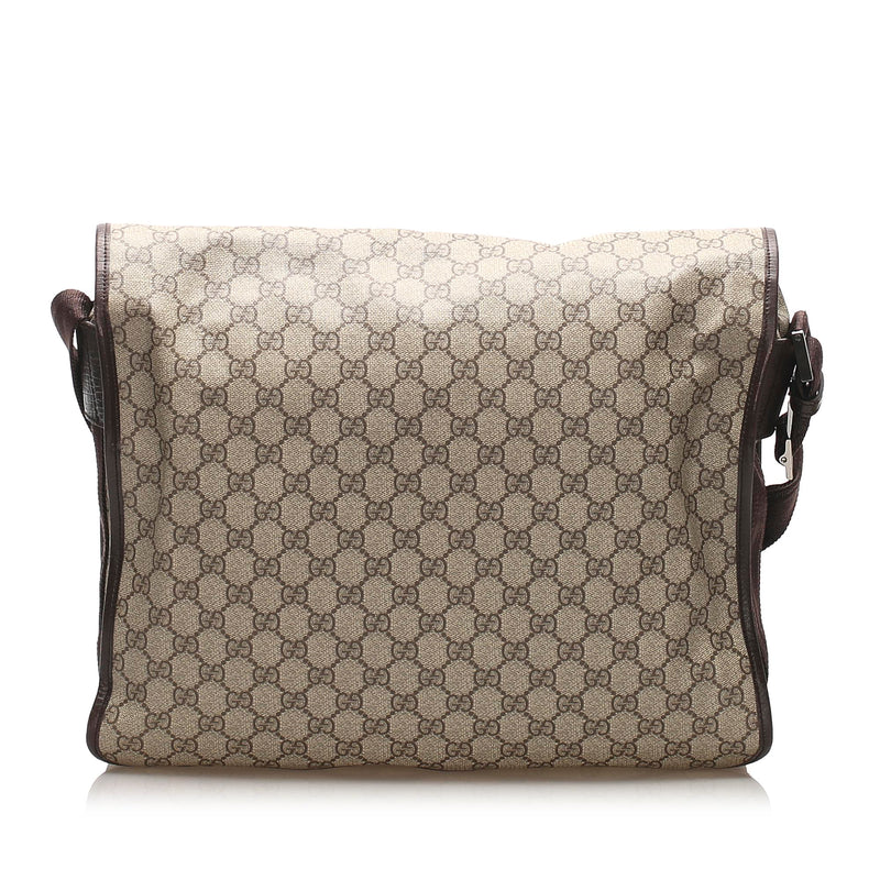 GUCCI GG Supreme Monogram Textured Calfskin Retro Interlocking G